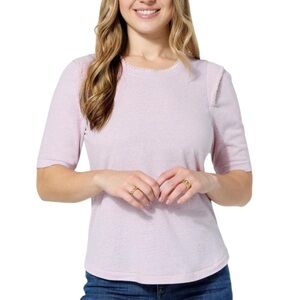 Wit & Wisdom Light Pink Short Sleeve Tee